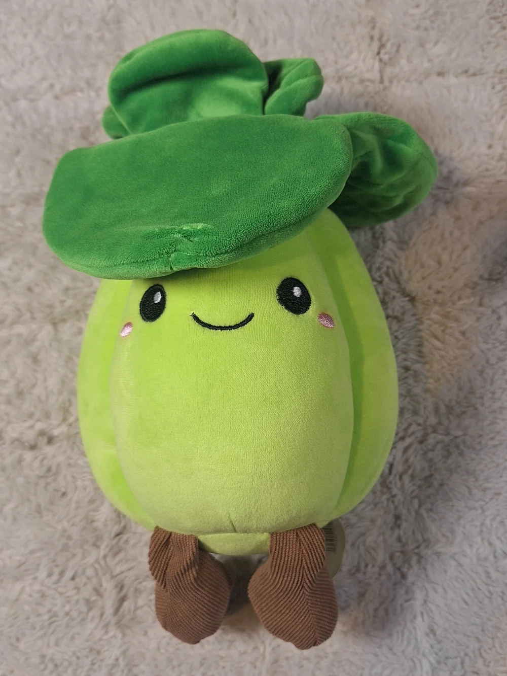 Green BOK CHOY Plush with Leaf Hat - Cute Kawaii Stuffed Animal